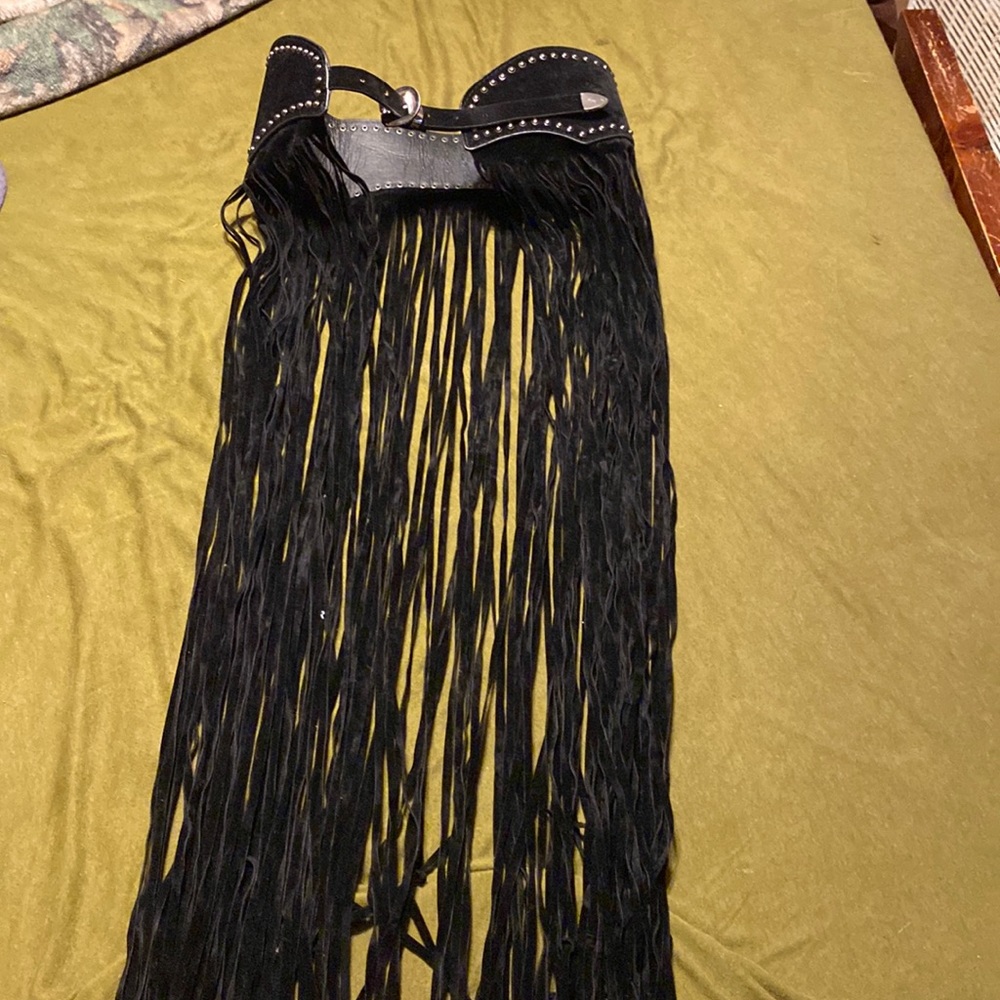- Faux Suede fringe belt